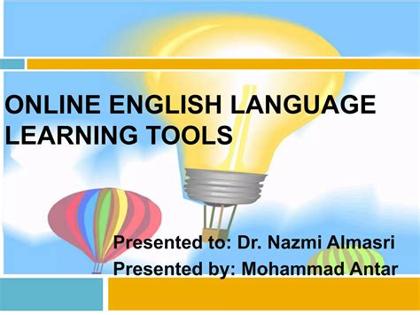 English language learning online tools | PPTX
