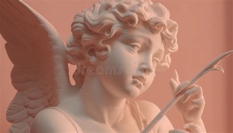 The Naked Statue Of Cupid Symbolizes Love And Romance Generated By AI Stock Illustration