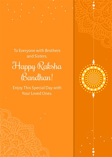 raksha bandhan greeting card template  psd illustrator pages word