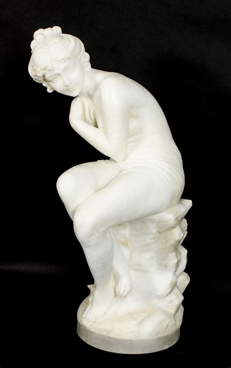 Antique Italian Alabaster Sculpture Of A Naked Maiden 19th Century For Sale At 1stDibs