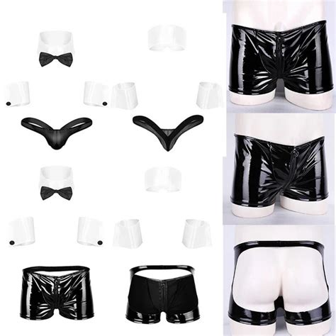 MEN WAITER TUXEDO Lingerie Outfit Jockstrap G String Briefs Bow Tie Collar Cuffs 14 99