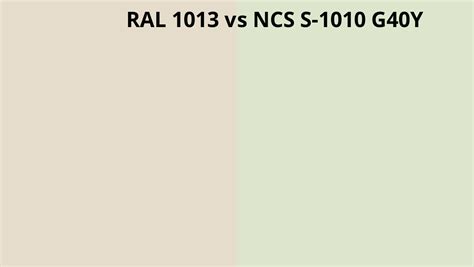RAL 1013 vs NCS S-1010-G40Y | RAL Colour chart UK