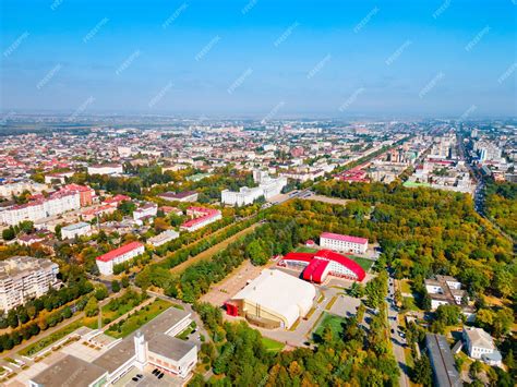 Premium Photo | Nalchik city aerial panoramic view russia