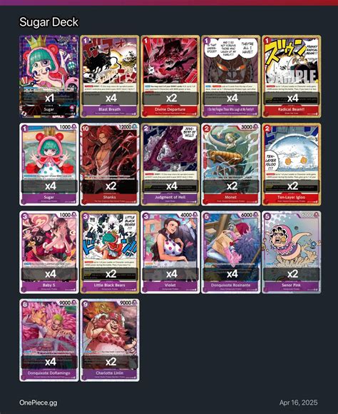 Sugar Deck One Piece Card Game Deck | One Piece Card Game