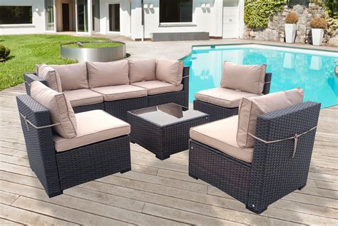 6 Seater Rattan Modular Corner Rattan Sofa Deal Wowcher