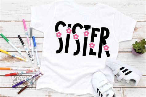 Sister Flower Birthday Sibling Design Graphic By Happyheartdigital