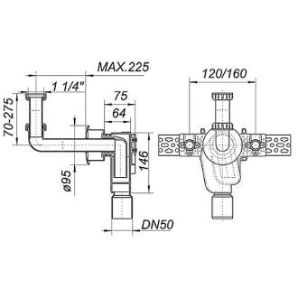 Dallmer Wandeinbau Siphon Ks X Dn Megabad