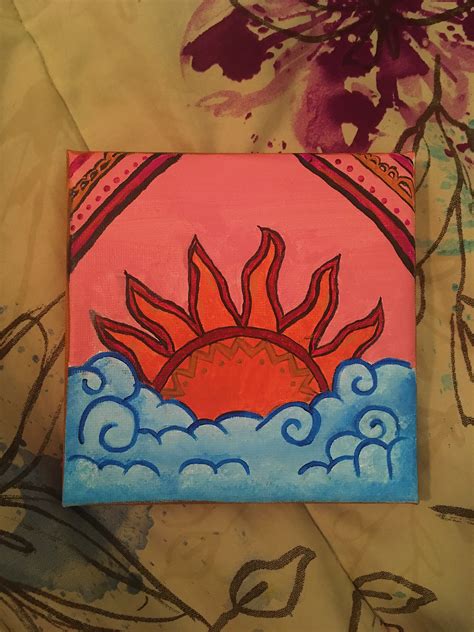 Artistic Sun With A Twist Mini Canvas Art Diy Canvas Art Diy Canvas