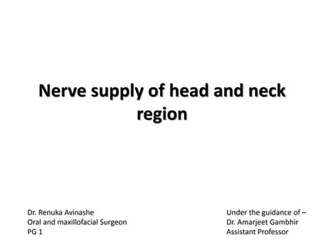 Nerve Supply Of Face 1 Ppt