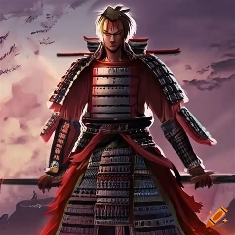 Anime Samurai Warrior In Front Of A Japanese Castle On Craiyon