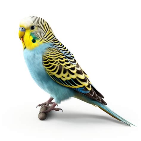 Premium Photo Photorealistic Rendering Of Blue And Yellow Budgie Bird