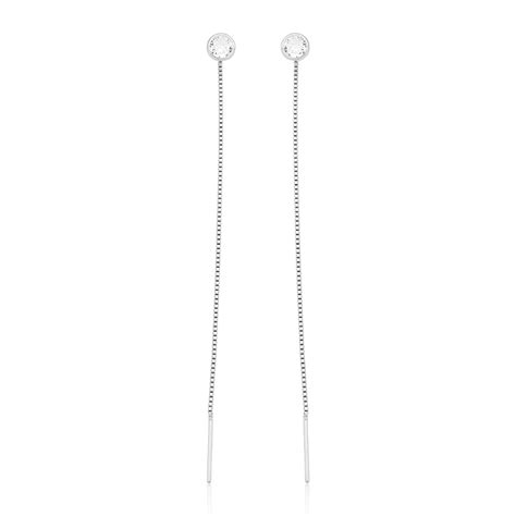 Brinco Fio Passante Com Pedra Redonda Prata 925 Shopee Brasil