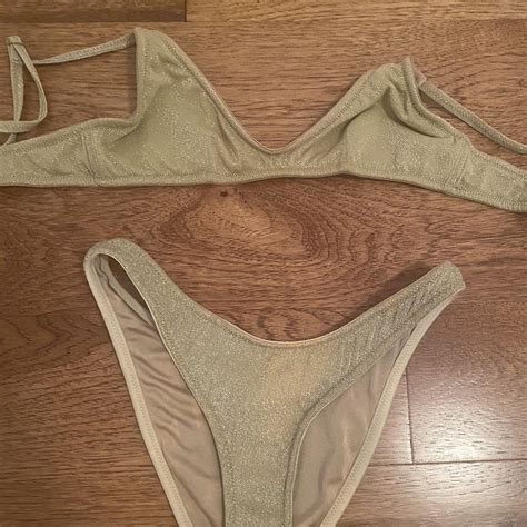 Triangl Gold Bikini Top Xs Bottoms S Depop