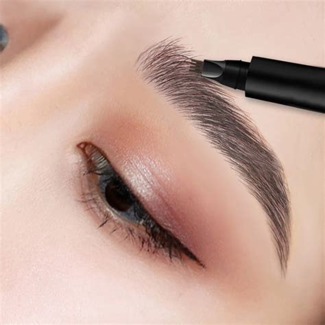 4 Points Eyebrow Pen Makeup Microblading Liquid Eyebrow Pencil Dark