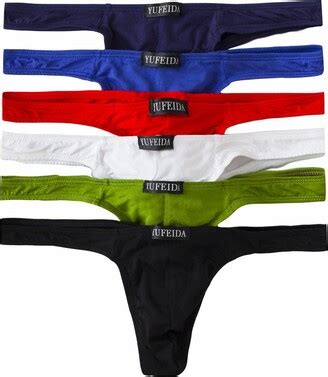 YFD Men S Comfortable Modal Briefs G String Sexy Low Raise Bikini Thong Underwear Pack Of M