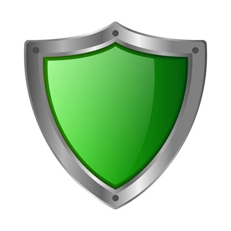 D Green Metal Shield Icon Png