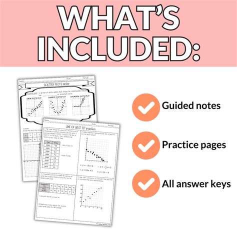 Scatter Plots Guided Notes With Videos And Worksheets 7th 10th Grade
