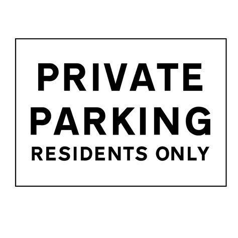 Private Parking Residents Only Sign Cestrian Signs