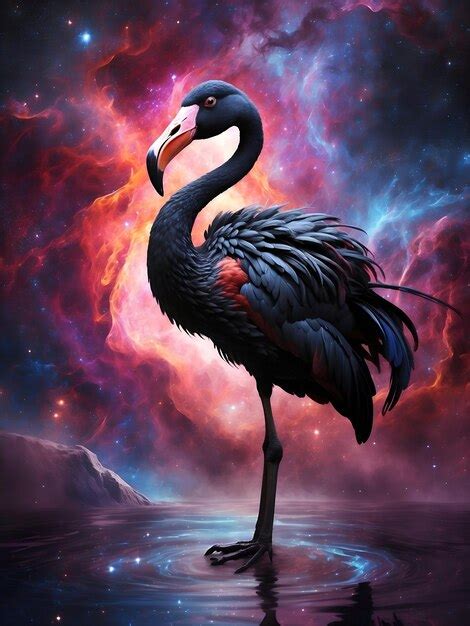 Premium Photo | A majestic black flamingo stands tall