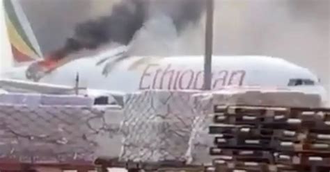 Terrifying Moment Plane Bursts Into Flames On Runway While Loading