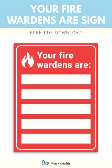 Printable Your Fire Wardens Are Sign