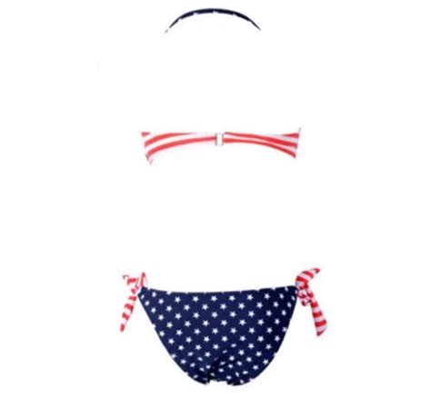 All American Flag Bandeau Bikini Swimsuit Set On Luulla