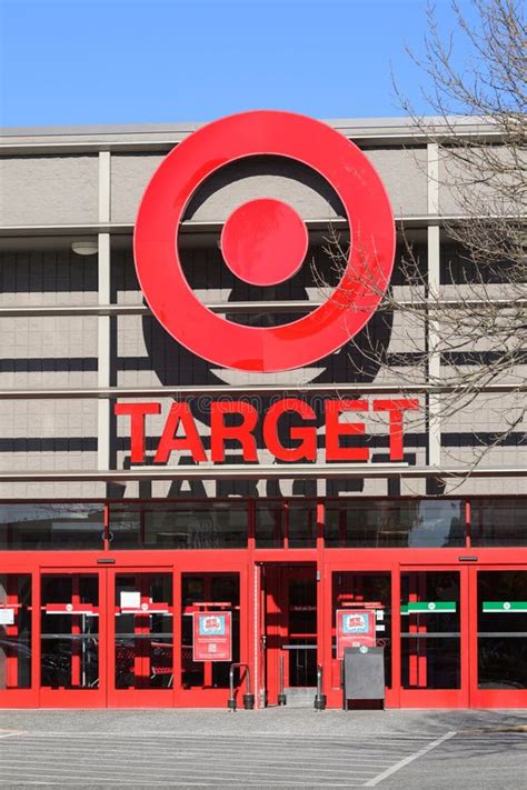 Target Store With Brand Logo Above Entrance In Red With Bullseye