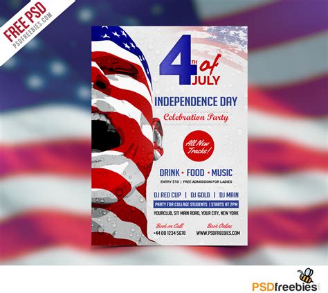 USA Independence Day Flyer Template Free PSD PSDFreebies