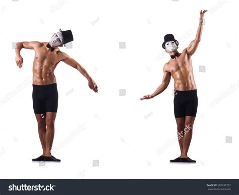Naked Muscular Mime Isolated On White Stock Photo 582434767 Shutterstock