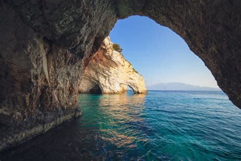 Cuevas Azules De Agios Nikolaos En La Isla De Zakynthos Zante En