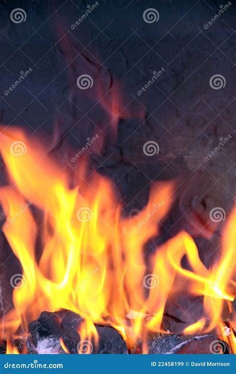 Open Fire Flames Smoking Stock Image Image Of Fuel Black 22458199