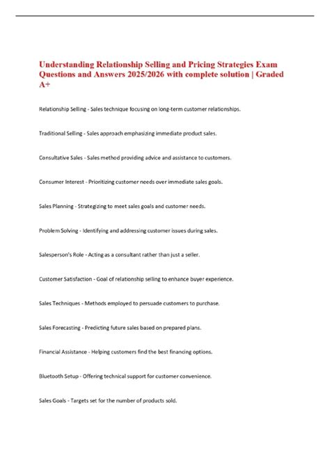 Pricing Exam Questions And Answers 9