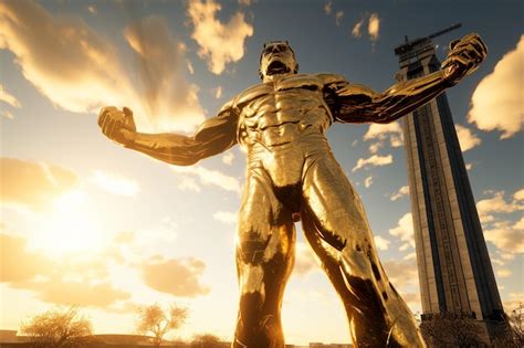 Premium AI Image | The historic Golden Driller statue in Tulsa ...