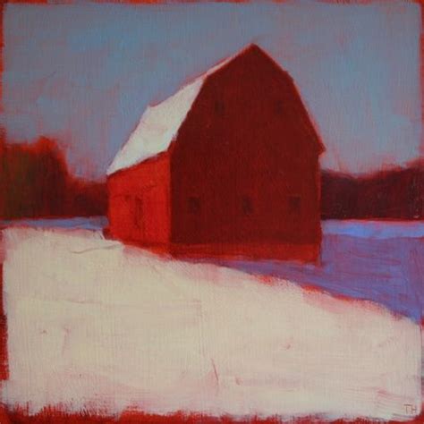 Tracy Helgeson Wintery Red Barn Art Painting Barn Painting Farm Art