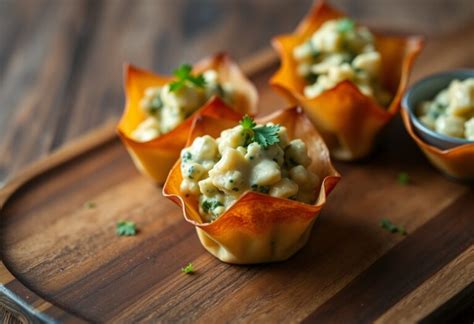 Cheesy Spinach And Artichoke Wonton Cups