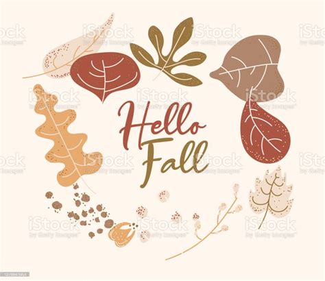 Vector illustration of a Abstract Fall Leaves background template ...