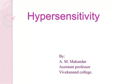 Hypersensitivity Allergic Reaction PPT