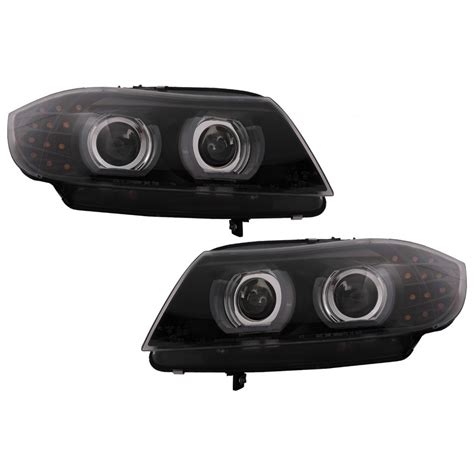 Set Faruri Xenon D Angel Eyes Bmw E E Cu Afs Negru