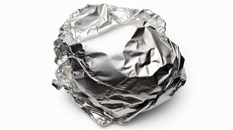 Premium Ai Image Crumpled Ball Of Aluminum Foil Isolated On White