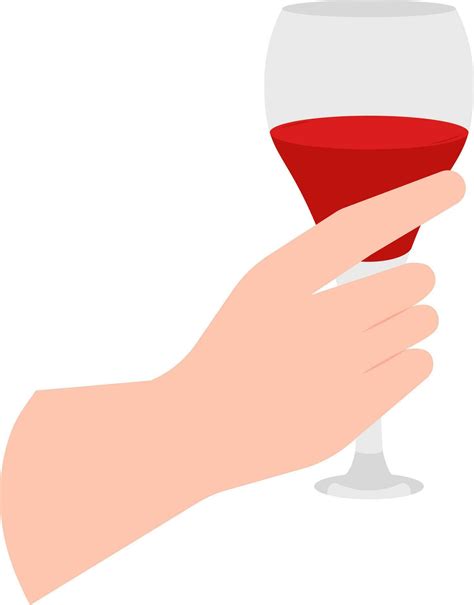 Vector Illustration Of Hand Holding Wine Glass Icon In Sticker Style