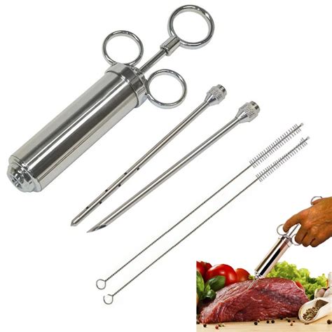 Heavy Duty Meat Injector 304 Stainless Steel 2 Oz Seasoning Injector