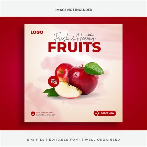 Premium Vector Fresh Fruits Sale Social Media Post Banner Template