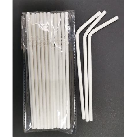 Paper Straw Bendable Plain White Color Not Individually Wrapped