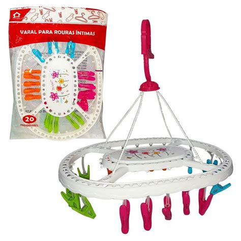 Varal de Roupa Íntima Calcinha Lingerie Meia 20 Prendedores Hai Brasil Varal Magazine Luiza