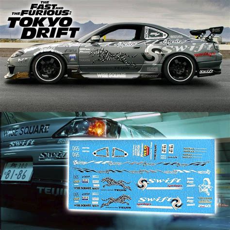 Fast Furious S Waterslide Decals For Hot Wheels Etsy Fast And Furious Nissan Silvia