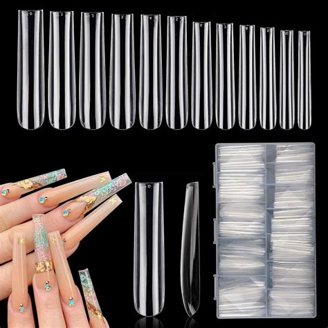 Lionvison 3xl Clear Full Cover Square Nail Tips For Acrylic