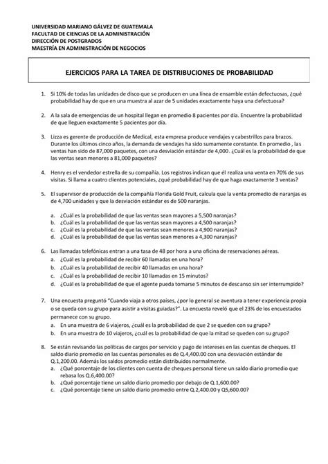 Pdf Ejercicios Distribuciones De Probabilidad Dokumen Tips