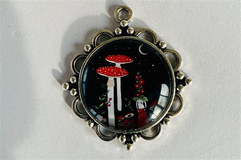 Artistic Pendant Mushroom And Nude Pendant Mushroom Jewelry Nude Jewelry Artsy Pendant