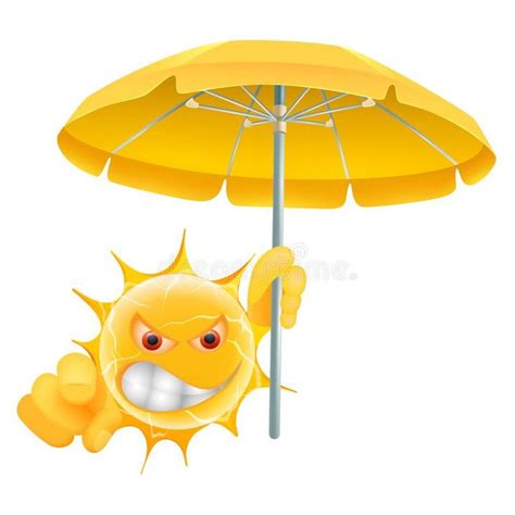 Emoticão Do Sol Do Verão Irado Sol Emoji Apontando Para Você Com Um