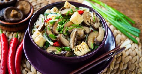 Spicy Asian Shiitake Mushroom Stew with Fried Tofu - Real Food for Life